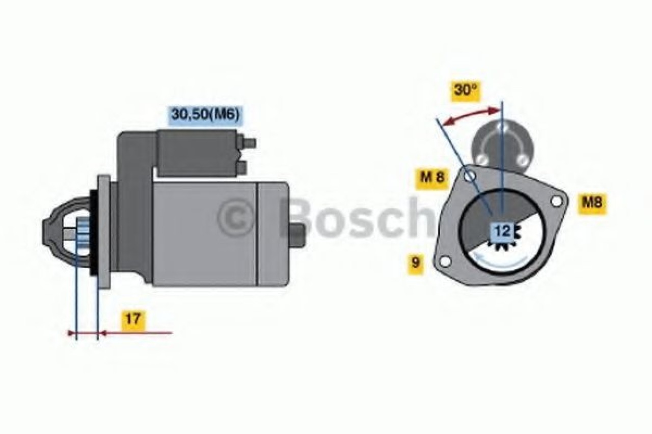 Starter FORD B-MAX (JK) (2012 - 2016) BOSCH 0 986 022 121 piesa NOUA