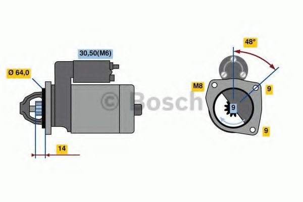Starter FORD KA (RU8) (2008 - 2016) BOSCH 0 986 024 020 piesa NOUA