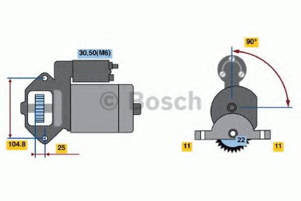 Starter FORD MAVERICK (2001 - 2016) BOSCH 0 986 022 561 piesa NOUA