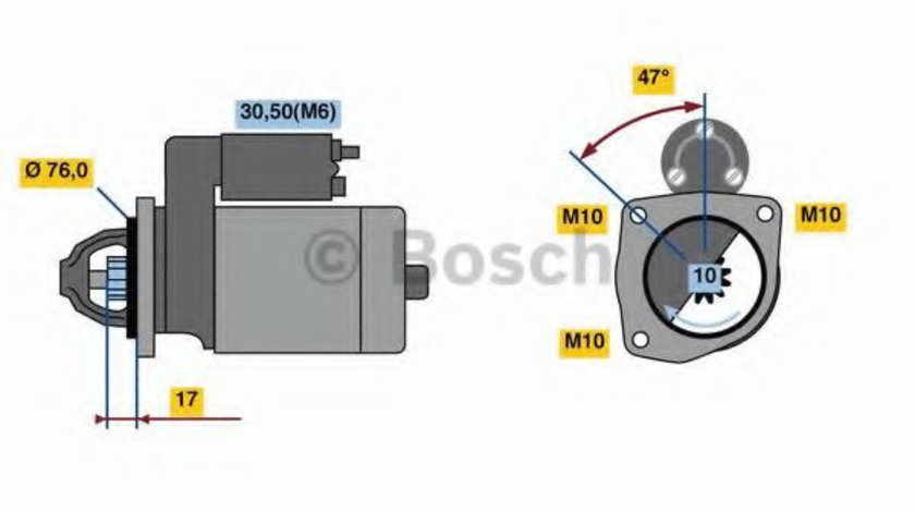 Starter FORD TOURNEO CONNECT (2002 - 2016) BOSCH 0 986 022 840 piesa NOUA