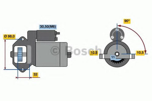 Starter FORD TRANSIT platou / sasiu (2006 - 2014) BOSCH 0 986 023 570 piesa NOUA
