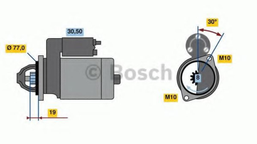 Starter HYUNDAI ELANTRA limuzina (MD, UD) (2010 - 2016) BOSCH 0 986 023 600 piesa NOUA