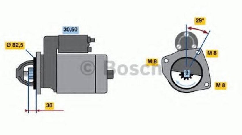 Starter IVECO DAILY III caroserie inchisa/combi (1997 - 2007) BOSCH 0 986 018 950 piesa NOUA