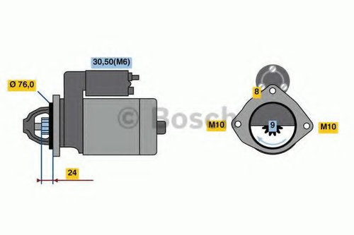 Starter LAND ROVER RANGE ROVER III (LM) (2002 - 2012) BOSCH 0 986 022 710 piesa NOUA