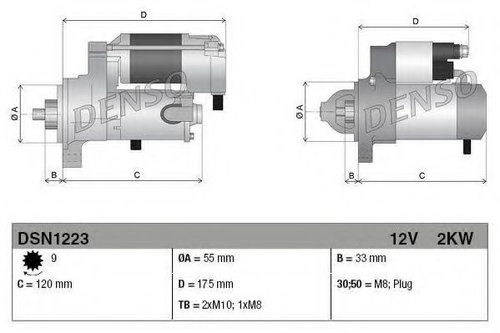 Starter LEXUS LS (UCF30) (2000 - 2006) DENSO DSN1223 piesa NOUA