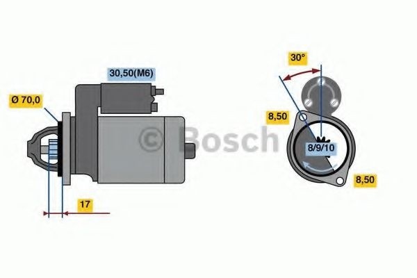Starter MERCEDES B-CLASS (W245) (2005 - 2011) BOSCH 0 986 018 570 piesa NOUA