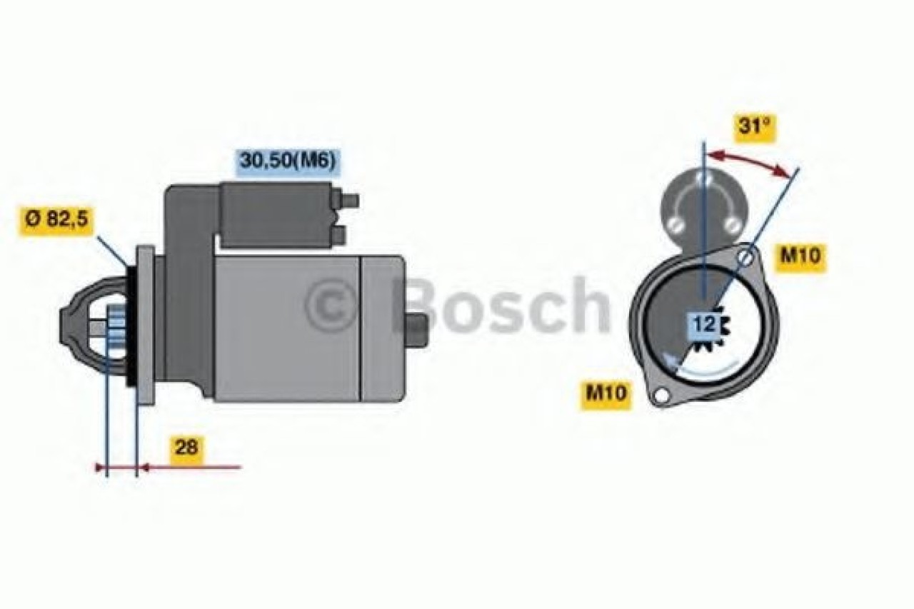Starter MERCEDES C-CLASS T-Model (S203) (2001 - 2007) BOSCH 0 986 021 360 piesa NOUA