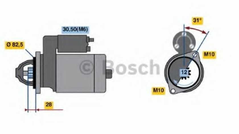 Starter MERCEDES C-CLASS T-Model (S203) (2001 - 2007) BOSCH 0 986 021 360 piesa NOUA