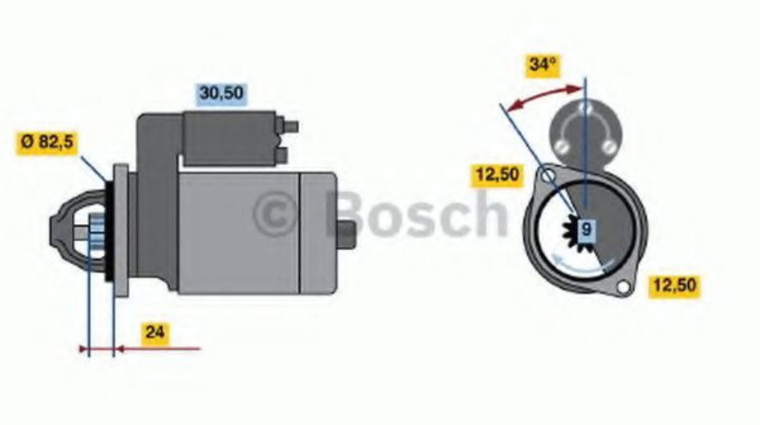 Starter MERCEDES G-CLASS (W460) (1979 - 1993) BOSCH 0 986 010 850 piesa NOUA