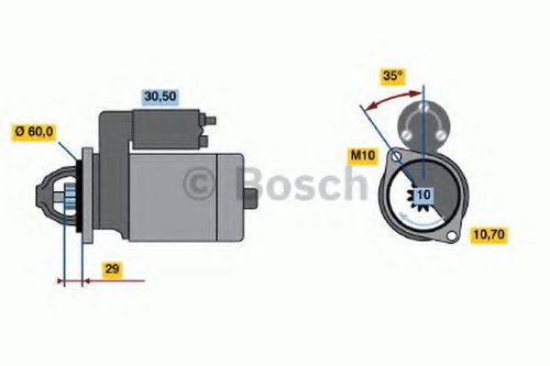 Starter MERCEDES R-CLASS (W251, V251) (2006 - 2016) BOSCH 0 986 019 500 piesa NOUA