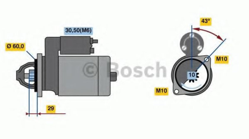 Starter MERCEDES S-CLASS (W221) (2005 - 2013) BOSCH 0 986 022 280 piesa NOUA