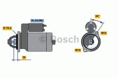 Starter MERCEDES SPRINTER 5-t platou / sasiu (906) (2006 - 2016) BOSCH 0 986 020 350 piesa NOUA