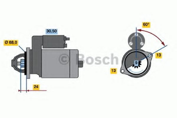 Starter MINI MINI (R50, R53) (2001 - 2006) BOSCH 0 986 018 840 piesa NOUA