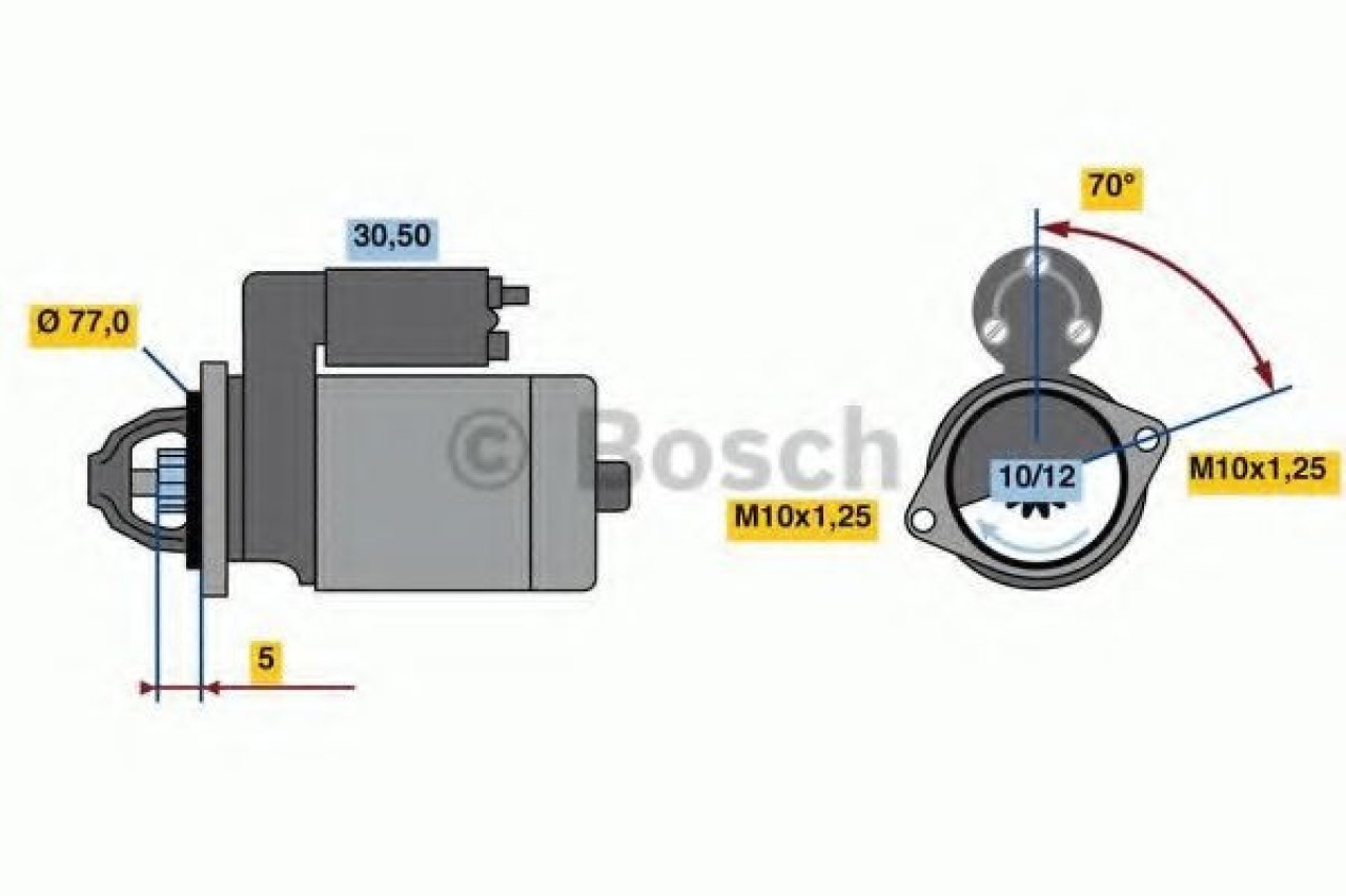 Starter MITSUBISHI L 200 (K7, K6) (1996 - 2007) BOSCH 0 986 022 720 piesa NOUA