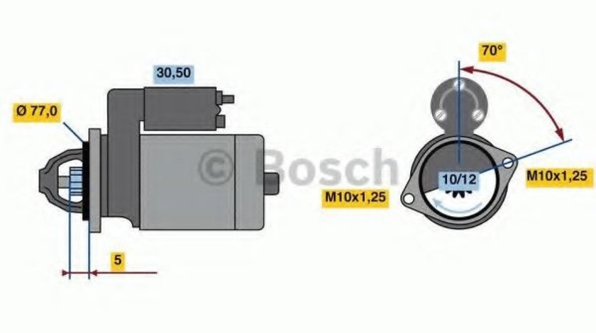 Starter MITSUBISHI L 200 (K7, K6) (1996 - 2007) BOSCH 0 986 022 720 piesa NOUA