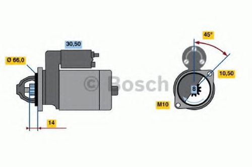 Starter NISSAN NOTE (E11) (2006 - 2013) BOSCH 0 986 016 730 piesa NOUA