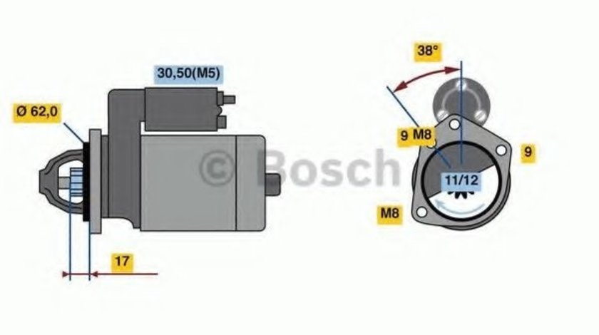 Starter PEUGEOT 508 (2010 - 2016) BOSCH 0 986 022 790 produs NOU