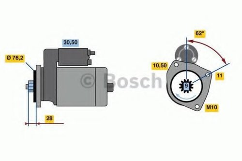 Starter PORSCHE CAYENNE (92A) (2010 - 2016) BOSCH 0 986 024 050 piesa NOUA