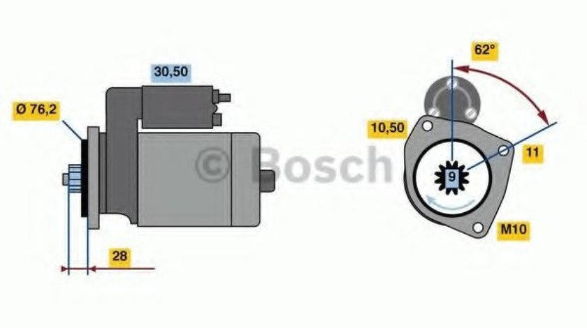 Starter PORSCHE CAYENNE (92A) (2010 - 2016) BOSCH 0 986 024 050 piesa NOUA