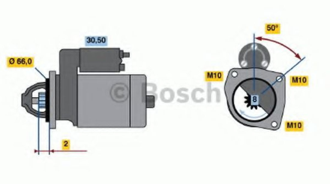 Starter RENAULT KANGOO (KC0/1) (1997 - 2007) BOSCH 0 986 021 051 piesa NOUA