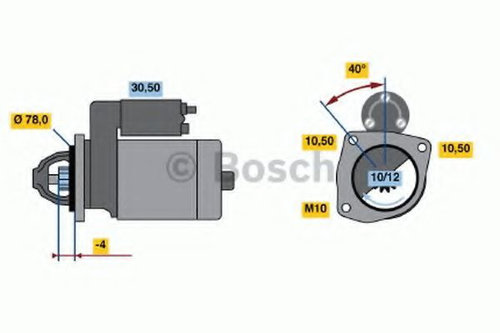 Starter RENAULT MASTER I platou / sasiu (P) (1980 - 1998) BOSCH 0 986 010 590 piesa NOUA