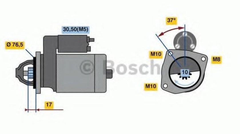 Starter RENAULT MASTER III bus (JV) (2011 - 2016) BOSCH 0 986 023 530 produs NOU