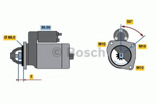 Starter RENAULT MEGANE I Break (KA0/1) (1999 - 2003) BOSCH 0 986 021 051 piesa NOUA