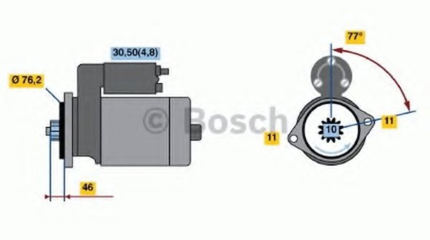 Starter SKODA OCTAVIA II (1Z3) (2004 - 2013) BOSCH 0 986 020 280 piesa NOUA