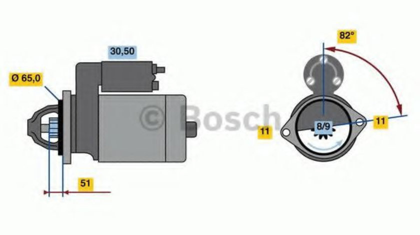 Starter SUBARU IMPREZA Hatchback (2000 - 2007) BOSCH 0 986 023 470 piesa NOUA