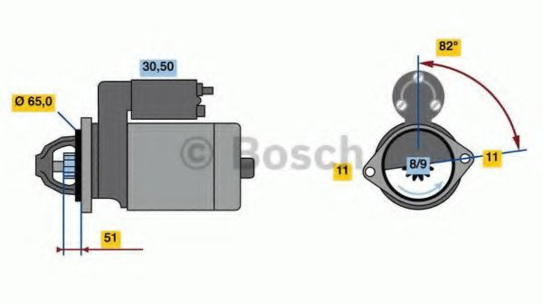 Starter SUBARU LEGACY IV Combi (BL, BP, B13) (2003 - 2016) BOSCH 0 986 023 470 piesa NOUA