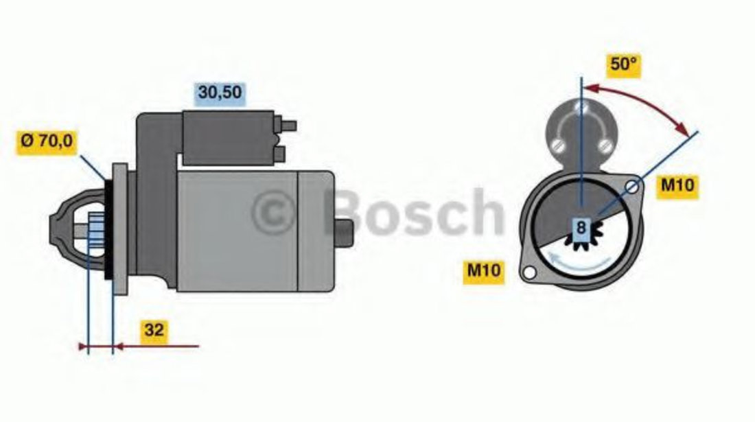 Starter SUZUKI JIMNY (FJ) (1998 - 2016) BOSCH 0 986 023 230 piesa NOUA