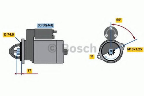 Starter TOYOTA AVENSIS combi (ZRT27, ADT27) (2009 - 2016) BOSCH 0 986 021 530 piesa NOUA