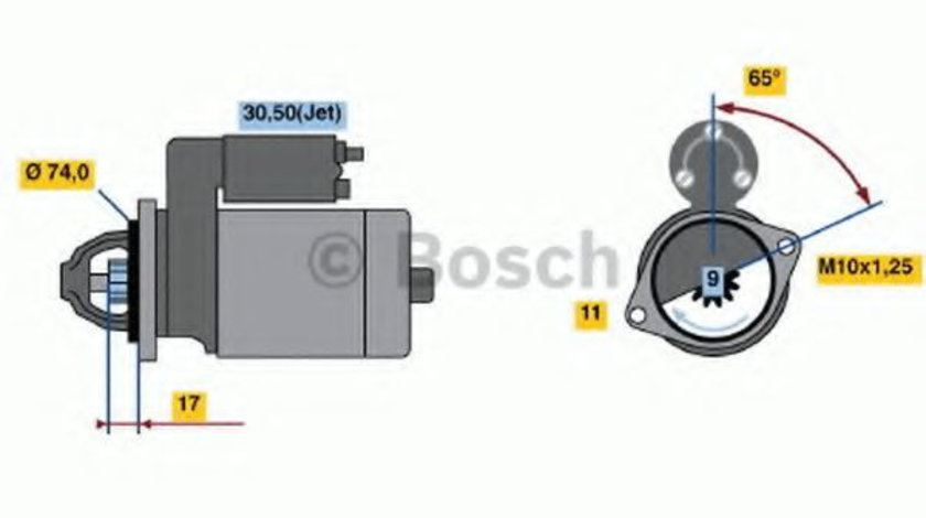 Starter TOYOTA AVENSIS Limuzina (ZRT27, ADT27) (2008 - 2016) BOSCH 0 986 021 530 piesa NOUA