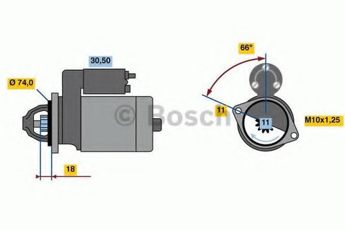 Starter TOYOTA COROLLA (CDE12, ZZE12, NDE12, ZDE12) (2001 - 2007) BOSCH 0 986 018 480 piesa NOUA