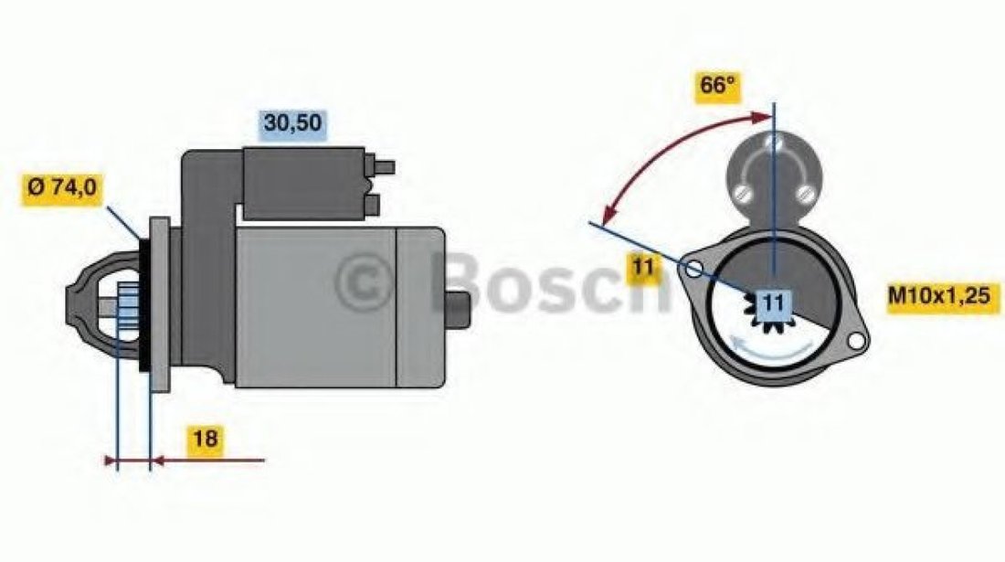 Starter TOYOTA RAV 4 II (CLA2, XA2, ZCA2, ACA2) (2000 - 2005) BOSCH 0 986 018 480 piesa NOUA