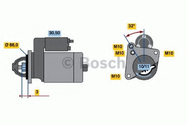 Starter VOLVO S40 I (VS) (1995 - 2004) BOSCH 0 986 013 200 piesa NOUA