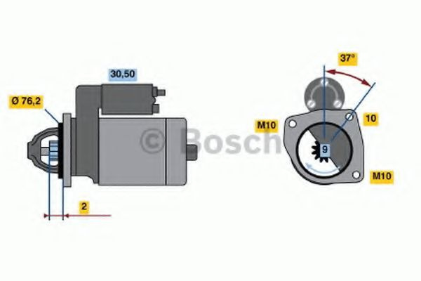 Starter VOLVO S40 II (MS) (2004 - 2016) BOSCH 0 986 020 860 piesa NOUA