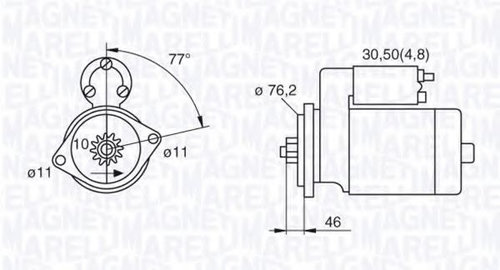 Starter VW EOS (1F7, 1F8) (2006 - 2016) MAGNETI MARELLI 063521230160 piesa NOUA