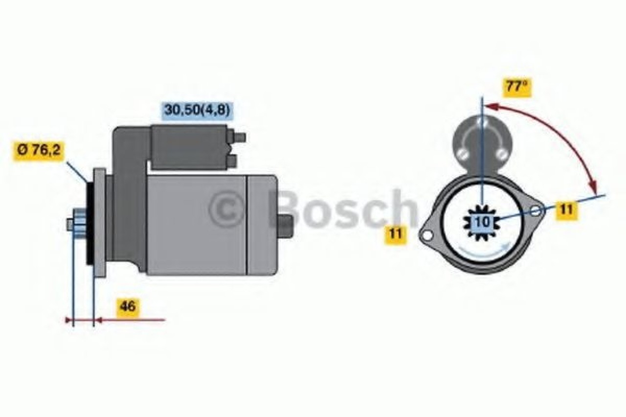 Starter VW JETTA III (1K2) (2005 - 2010) BOSCH 0 986 020 280 piesa NOUA