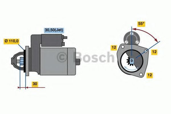 Starter VW LT II bus (2DB, 2DE, 2DK) (1996 - 2006) BOSCH 0 986 023 860 piesa NOUA