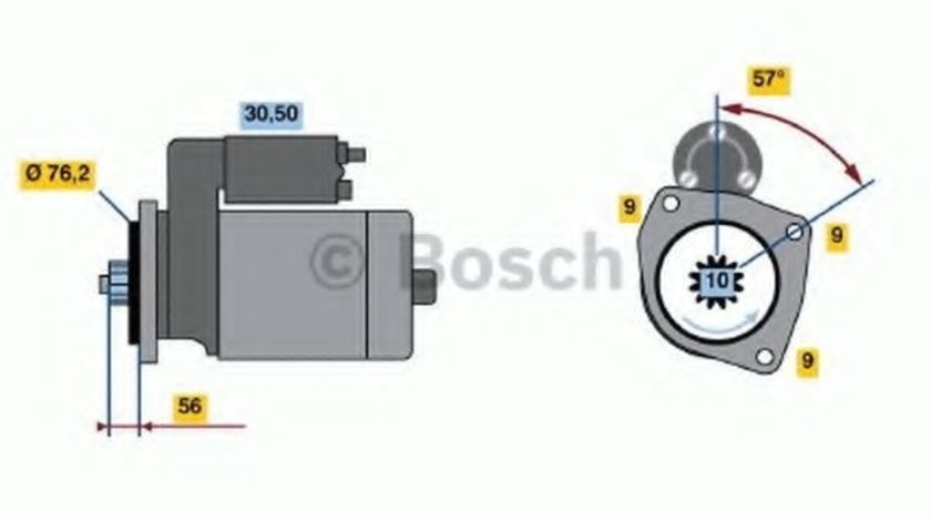 Starter VW TRANSPORTER IV bus (70XB, 70XC, 7DB, 7DW, 7DK) (1990 - 2003) BOSCH 0 986 016 990 piesa NOUA