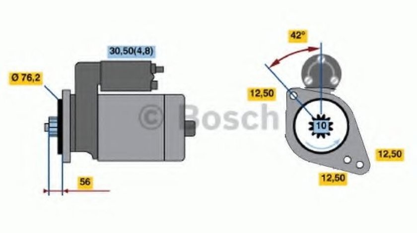 Starter VW TRANSPORTER V bus (7HB, 7HJ, 7EB, 7EJ, 7EF, 7EG, 7HF, 7EC) (2003 - 2016) BOSCH 0 986 020 250 piesa NOUA