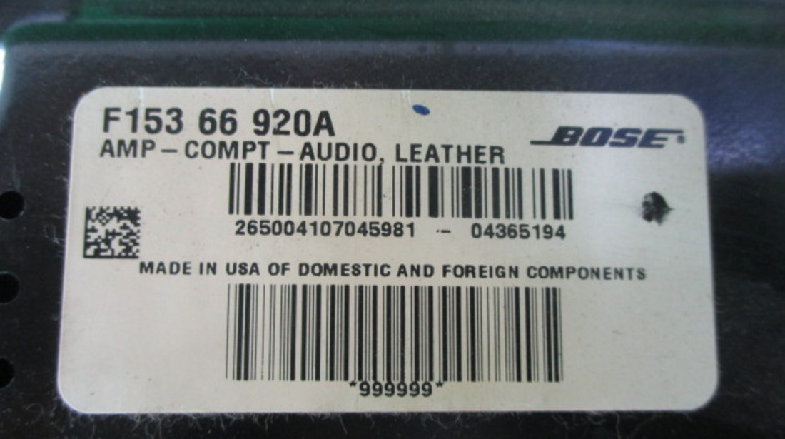STATIE / AMPLIFICATOR AUDIO BOSE COD F15366920A MAZDA RX-8 SE17 1.3 BENZINA FAB. 2003 – 2012 ⭐⭐⭐⭐⭐