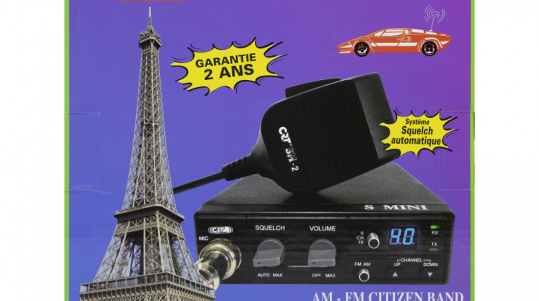 Statie radio CB CRT S Mini Dual Voltage, 12/24V, 4W, cu ASQ, AM-FM PNI-CRTSMINI3