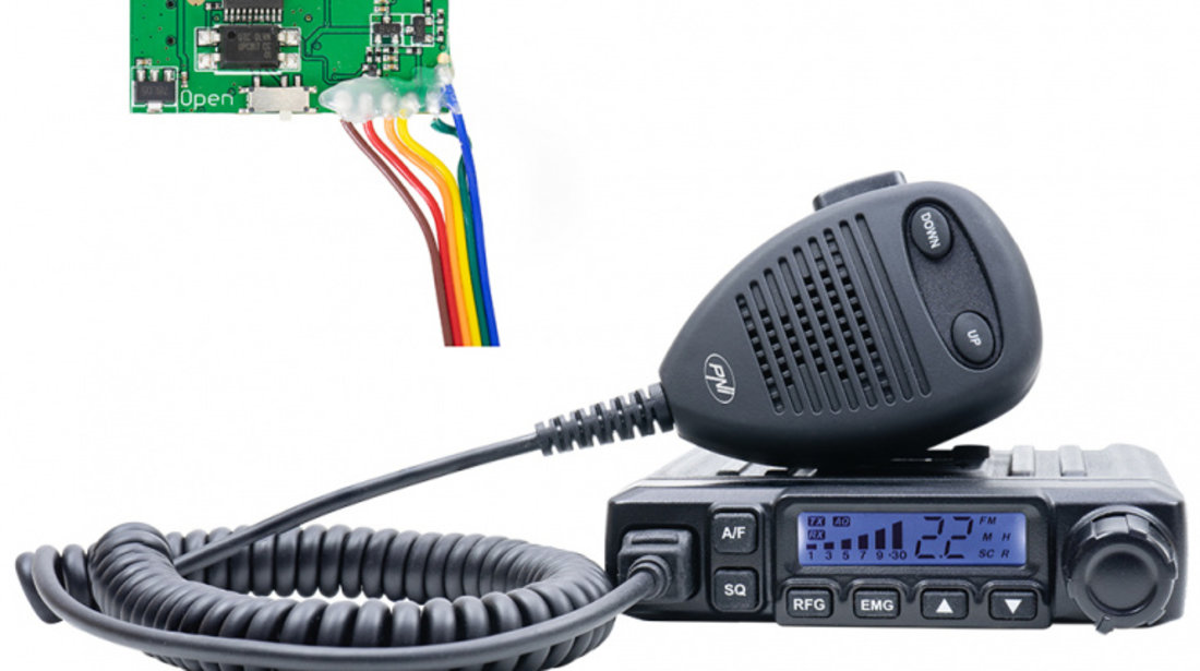 Statie radio CB PNI Escort HP 6500 Echo, 12V, RF Gain, ASQ, cu modul de ecou si roger beep inclus PNI-HP6500EC