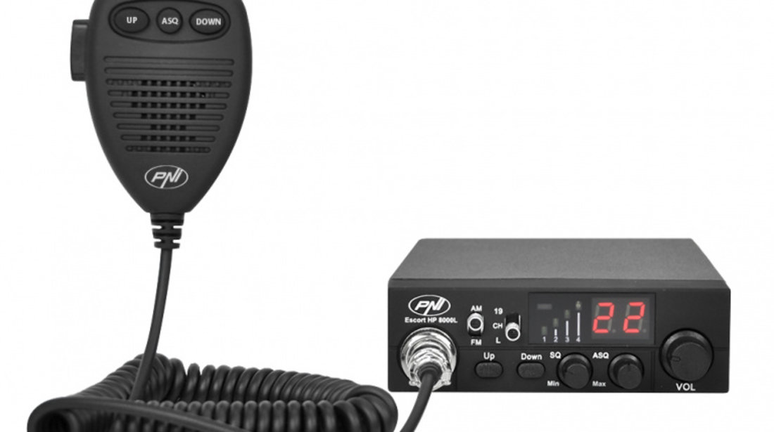 Statie Radio Cb Pni Escort Hp 8000l 12v 4w Cu Asq Reglabil, Functie Lock, Mufa De Bricheta Inclusa PNI-HP8000L