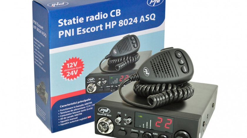 Statie radio CB PNI Escort HP 8024 cu ASQ reglabil si alimentare 12V-24V PNI-HP8024
