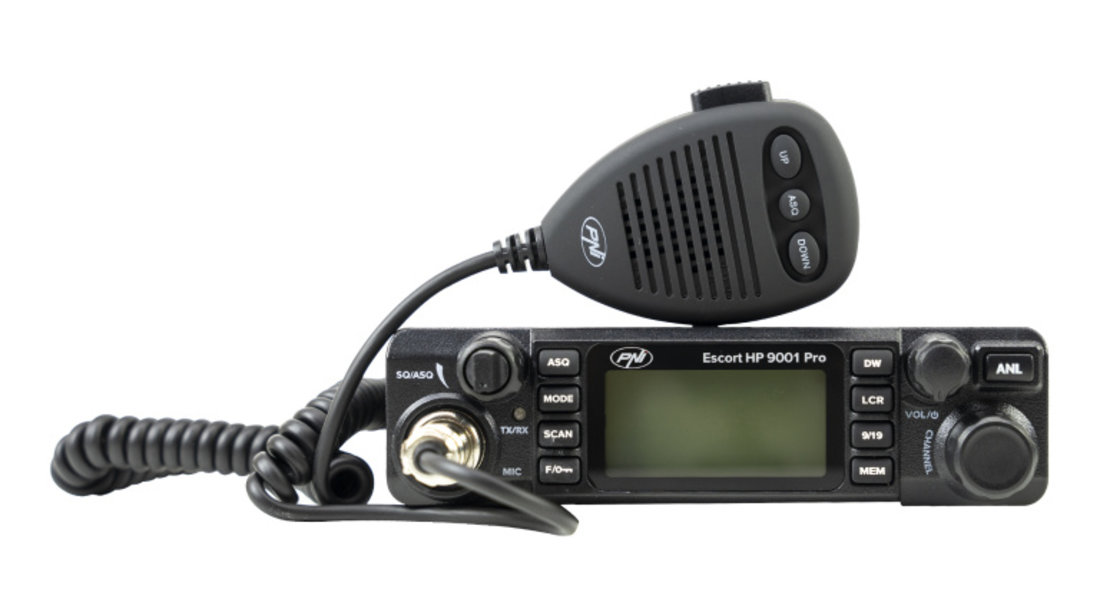 Statie radio CB PNI Escort HP 9001 PRO ASQ reglabil, AM-FM, 12V/24V, 4W, Scaun, Dual Watch, ANL, ecran multicolor PNI-HP9001P