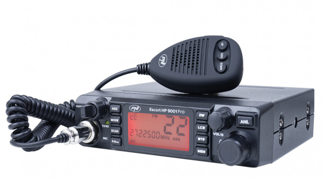 Statie Radio Cb Pni Escort Hp 9001 Pro Asq Reglabil, Am-fm, 12v/24v, 4w, Scaun, Dual Watch, Anl, Ecran Multicolor PNI-HP9001P