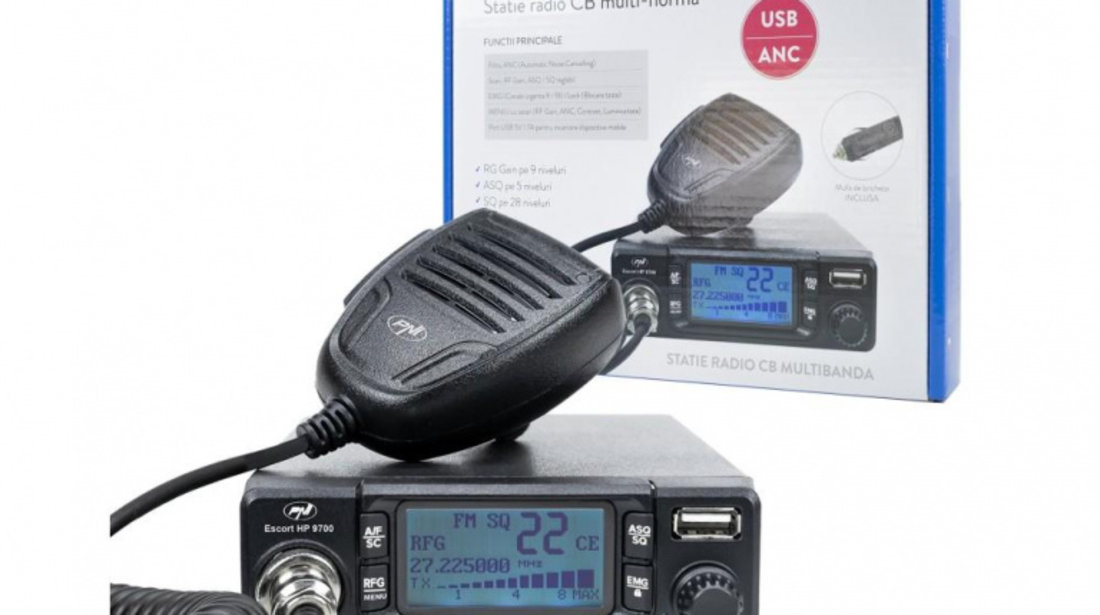 Statie radio cb pni escort hp 9700 12/24v, usb, anc, asq, mufa de bricheta inclusa UNIVERSAL Universal #6 PNI-HP9700USB